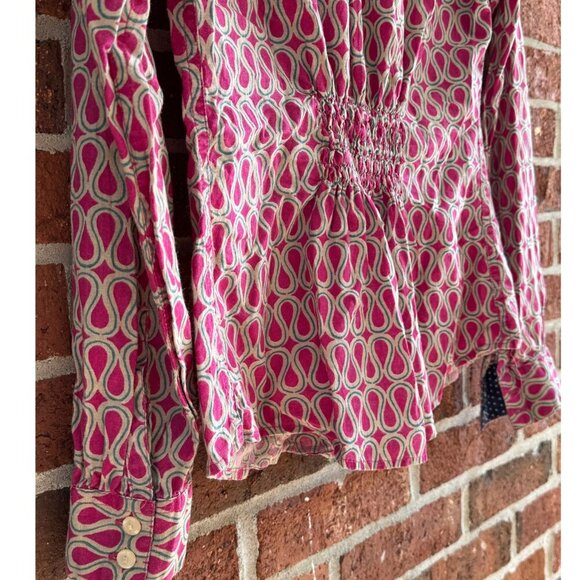 Isabella Sinclair Pink Geometric Print Button-Front Blouse | XS - Picture 3 of 8